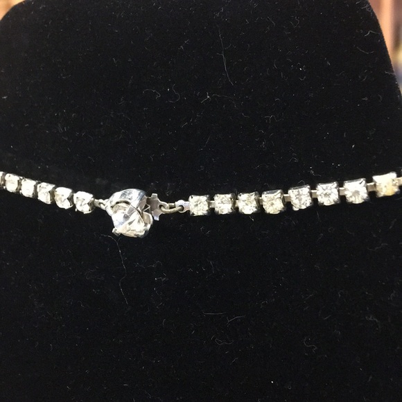 Vintage Rhinestone Bow Statement Necklace - Picture 4 of 7